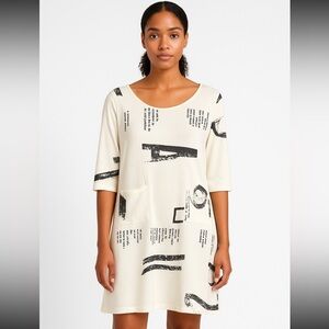 Vintage Concept Text Graphic Dress